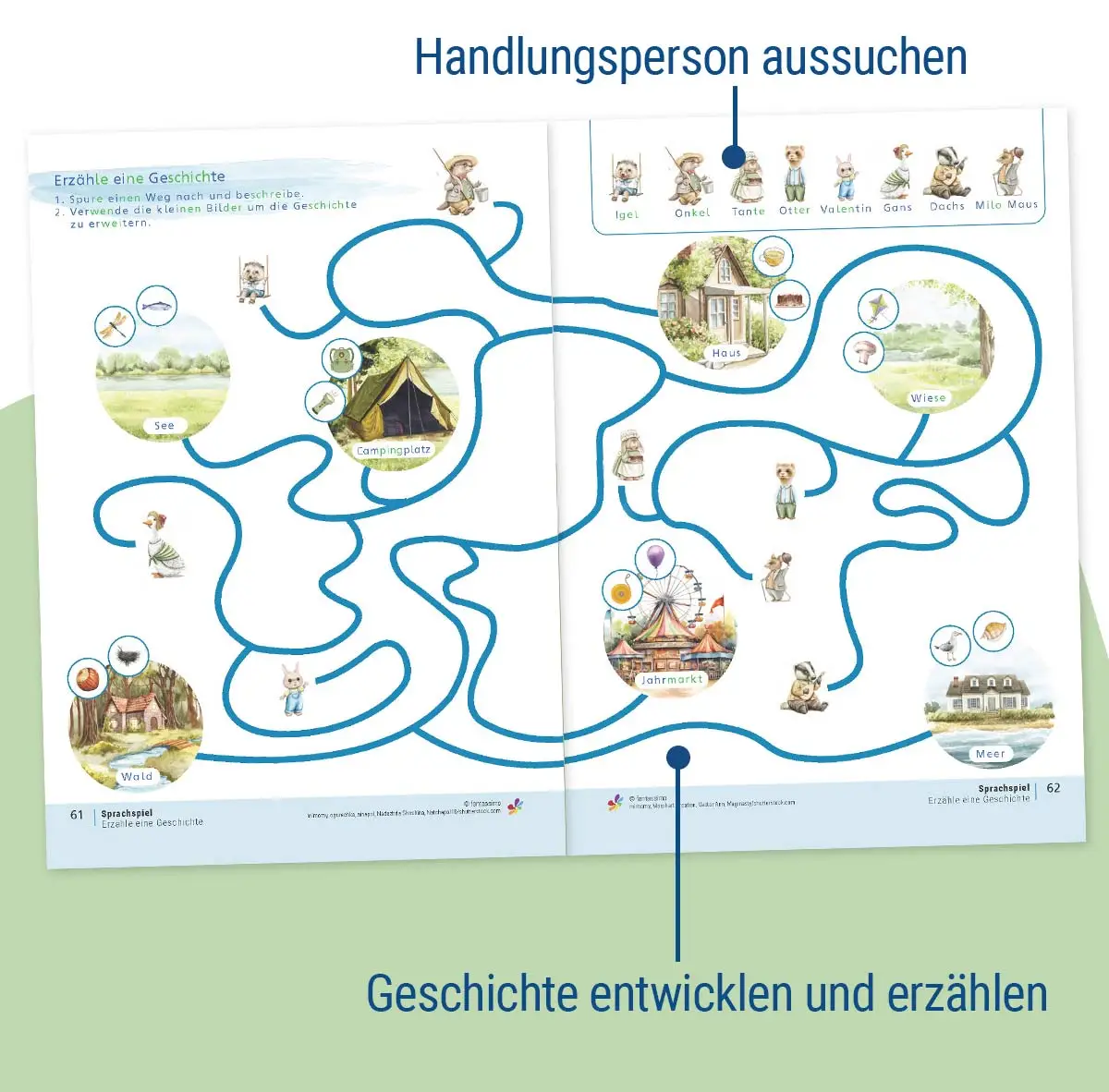 Lernmaterialien in der Kindertherapie - Lernspiele und Lernmaterial Grundschule / Vorschule / Kita Material Logopädie - Sprachkompetenz mit Geschichten erzählen