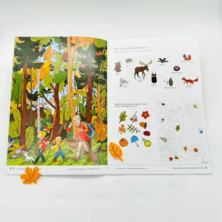Herbst - Lernheft für Kinder ab 5 Jahre - Lesen, Schreiben, Rechnen