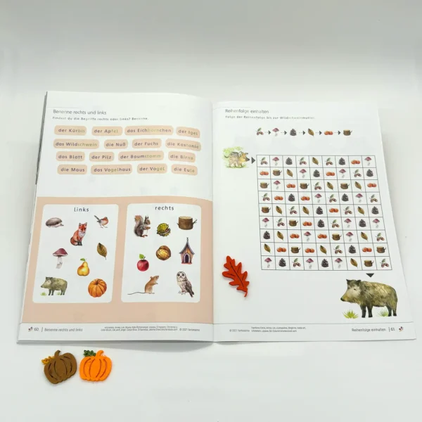 Herbst - Lernheft für Kinder ab 5 Jahre - Lesen, Schreiben, Rechnen