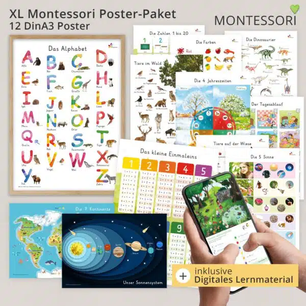 12 Montessori inspirierte Lernposter